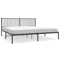 Foto van Vidaxl bedframe met hoofdbord metaal zwart 193x203 cm