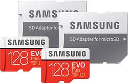 Foto van Samsung microsdxc evo plus 128gb + sd adapter duo pack