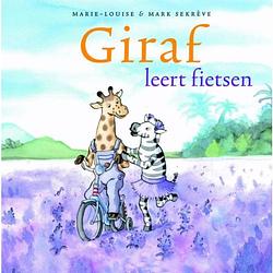 Foto van Giraf leert fietsen - giraf