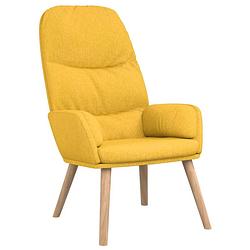 Foto van The living store relaxstoel stof mosterdgeel - fauteuil