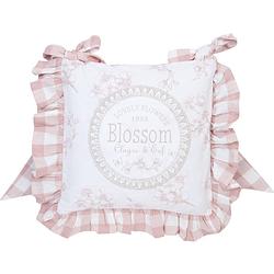 Foto van Clayre & eef stoelkussenhoes - katoen - 40 x 40 cm - landelijk - blossom - oud roze - 2 stuks