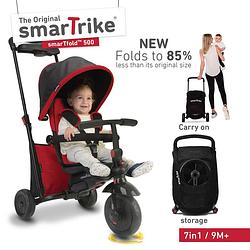 Foto van Smartrike smartfold 500 opvouwbare driewieler 7-in-1 - rood/zwart