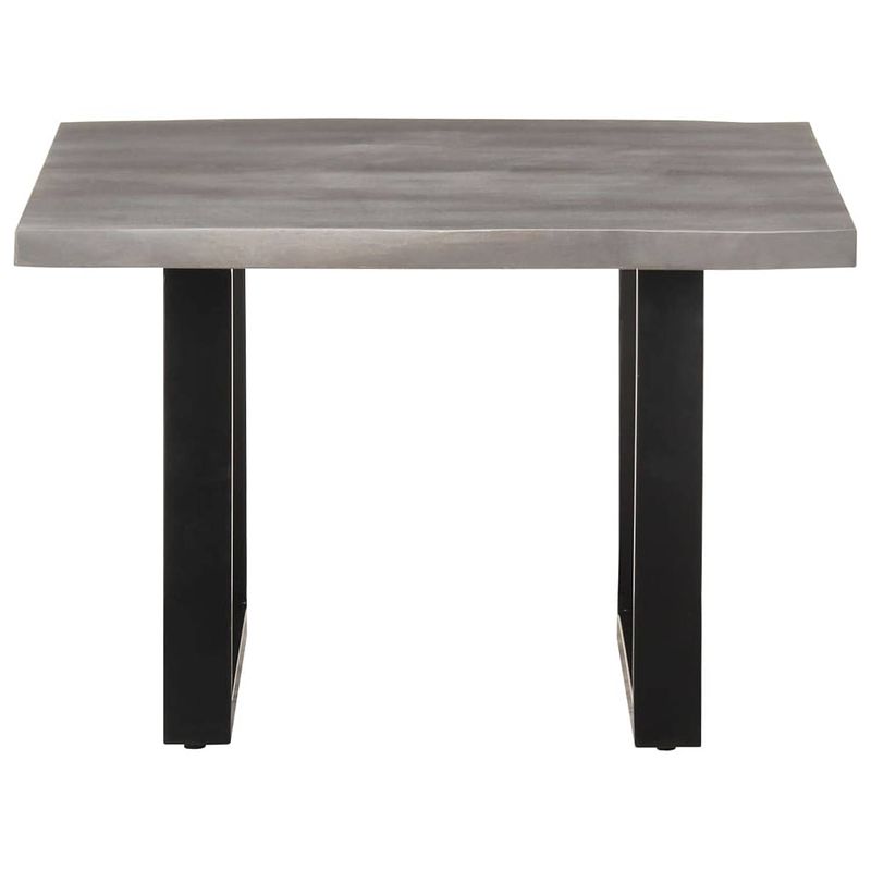 Foto van The living store industriële tafel - massief acaciahout/ijzer - grijs - 60x60x40cm