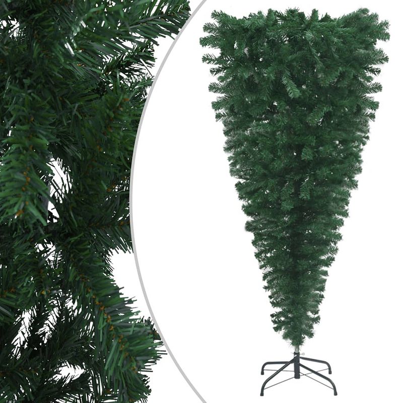 Foto van Vidaxl kunstkerstboom omgekeerd met standaard 150 cm groen