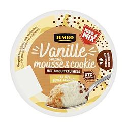 Foto van 4 voor € 2,50 | jumbo vanille smaak mousse & cookie 65g aanbieding bij jumbo