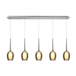 Foto van Light & design - hanglamp - modern - metaal en glas - nikkel - voor binnen - woonkamer - eetkamer - slaapkamer - hal