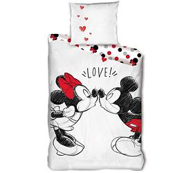Foto van Disney minnie mouse dekbedovertrek love - eenpersoons - 140 x 200 cm - wit