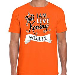 Foto van Oranje koningsdag t-shirt - lam leve koning willie - voor heren s - feestshirts