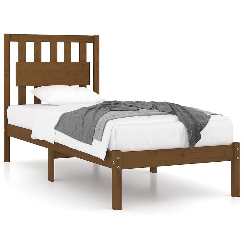 Foto van Vidaxl bedframe massief grenenhout honingbruin 100x200 cm