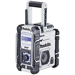 Foto van Makita dmr112w bouwradio dab, dab+, fm aux, bluetooth, usb spatwaterbestendig wit, zwart