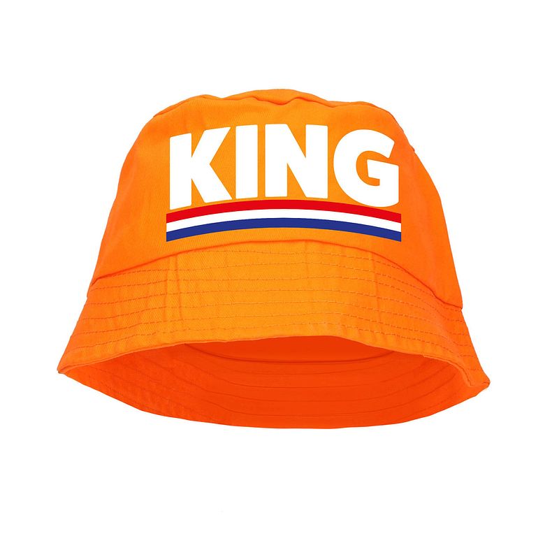 Foto van King vissershoedje / bucket hat oranje voor ek/ wk/ holland fans - verkleedhoofddeksels