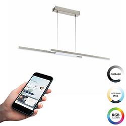 Foto van Eglo connect.z fraioli-z smart hanglamp - 105,5 cm - grijs/wit