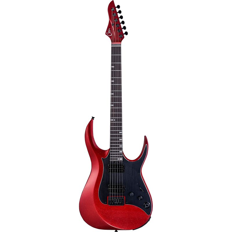 Foto van Mooer gtrs guitars modern 800 metallic red intelligent guitar met gigbag