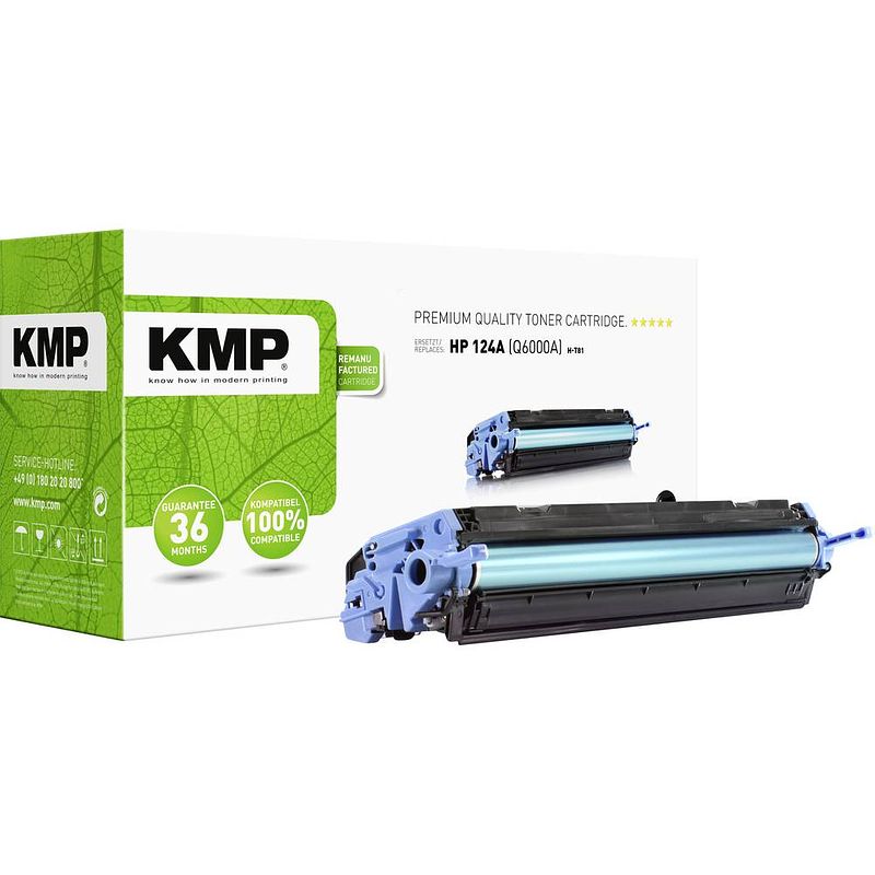 Foto van Kmp h-t81 tonercassette vervangt hp 124a, q6000a zwart 2500 bladzijden compatibel toner