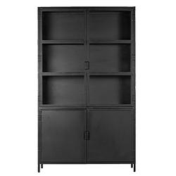 Foto van Giga meubel dressoir zwart - 130x43x80cm - metaal - industrieel dressoir