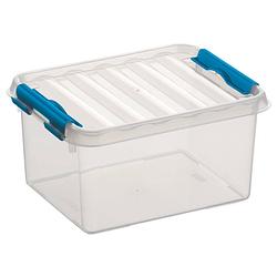 Foto van Q-line opbergbox 2l transparant blauw