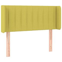 Foto van The living store hoofdbord - 83 x 16 x 78/88 cm - groene stof - houten poten - verstelbare hoogte