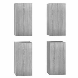 Foto van Vidaxl tv-meubelen 4 st 30,5x30x60 cm bewerkt hout grijs sonoma eiken