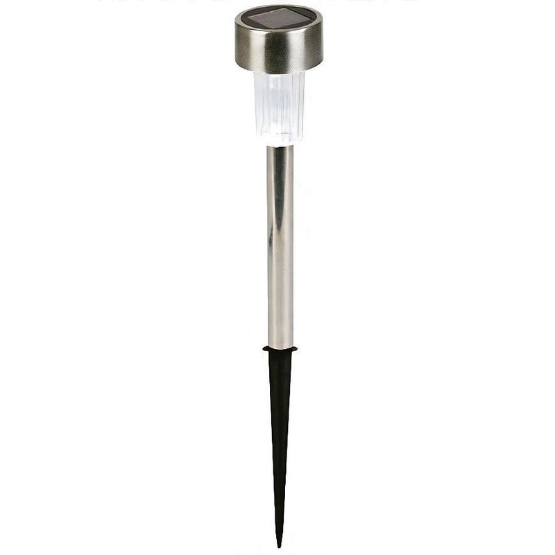 Foto van Perel tuinlamp solar 37 x 5,5 cm rvs zilver/wit