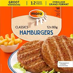 Foto van Mora classics hamburgers 12 x 80g bij jumbo