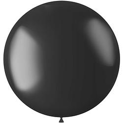 Foto van Folat ballon metallic 78 cm latex zwart