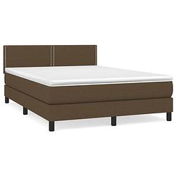 Foto van The living store boxspringbed - bedframe 140x200 cm - pocketvering matras met middelharde ondersteuning -