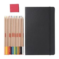 Foto van Schetsboek - inclusief kleurpotloden en kneedgum