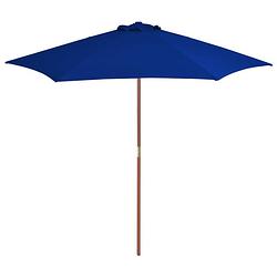 Foto van Vidaxl parasol met houten paal 270 cm blauw
