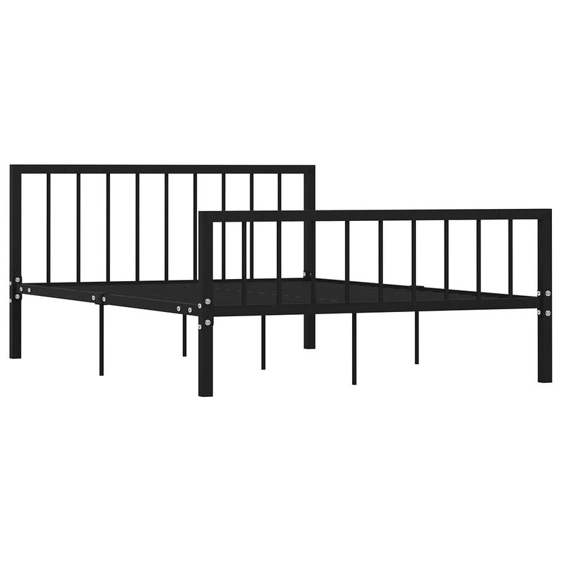 Foto van The living store metalen bedframe - elegant en klassiek - bedframe - afmetingen- 208 x 146 x 84 cm - kleur- zwart -