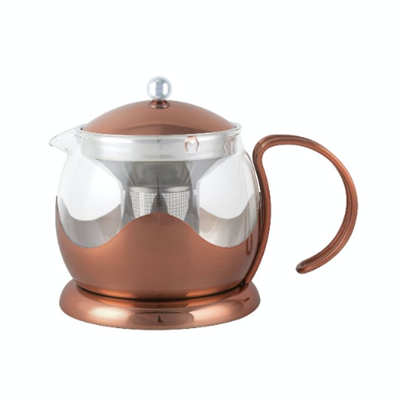 Foto van La cafetière - theepot met zeef, 1 l, glas, koper - la cafetière izmir