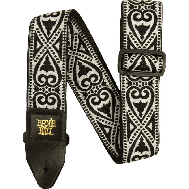 Foto van Ernie ball classic jacquard strap 5345 black heart gitaarband