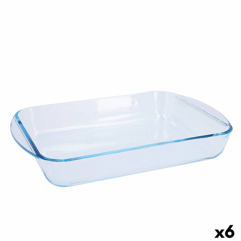 Foto van Ovenschaal pyrex classic rechthoekig 35 x 23 x 6 cm transparant glas (6 stuks)