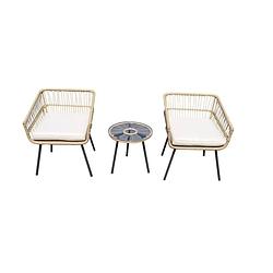 Foto van Giga meubel tuinset rattan - 2 stoelen & 1 tafel - incl. kussen