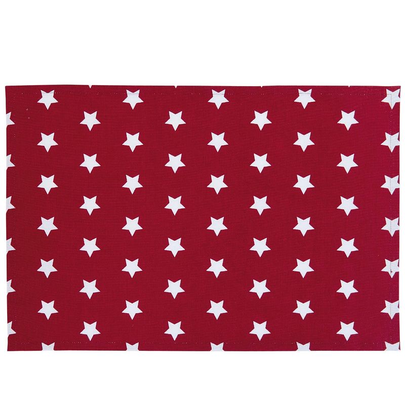 Foto van Clayre & eef placemat 6 stuks 48x33 spl - wit, rood - katoen