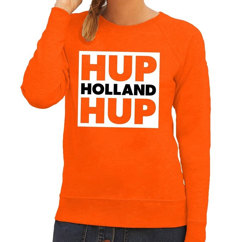 Foto van Ek / wk supporter sweater hup holland hup oranje voor dames 2xl - feesttruien