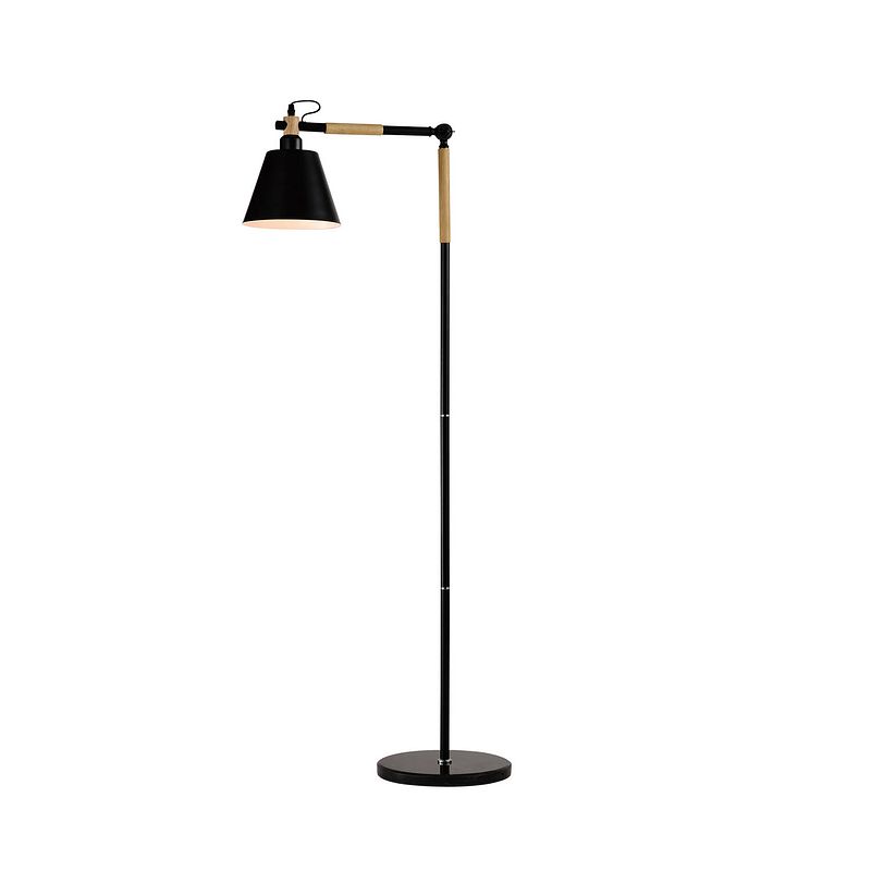 Foto van Quvio vloerlamp ronde lampenkap zwart - quv5038l-black