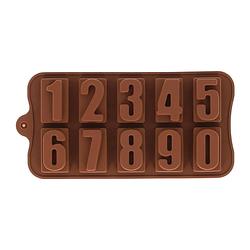 Foto van Krumble bakvorm cijfers 0 t/m 9 - silicoon - bruin
