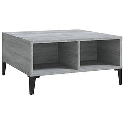 Foto van The living store salontafel modern - grijs sonoma eiken - 60x60x30 cm