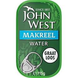 Foto van John west makreel water 115g bij jumbo