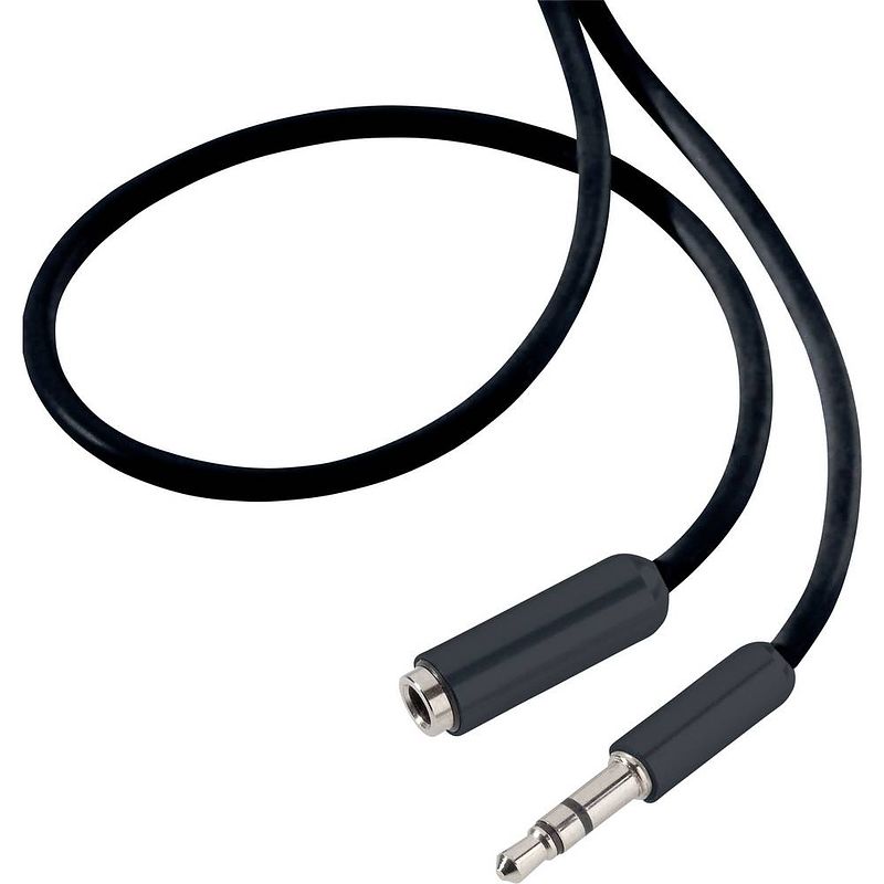 Foto van Speaka professional sp-7870476 jackplug audio verlengkabel [1x jackplug male 3,5 mm - 1x jackplug female 3,5 mm] 0.50 m zwart supersoft-mantel