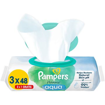 Foto van Pampers harmonie aqua babydoekjes x144 bij jumbo