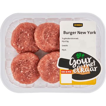 Foto van Jumbo gourmet burgers new york 150g aanbieding bij jumbo | 3 schalen