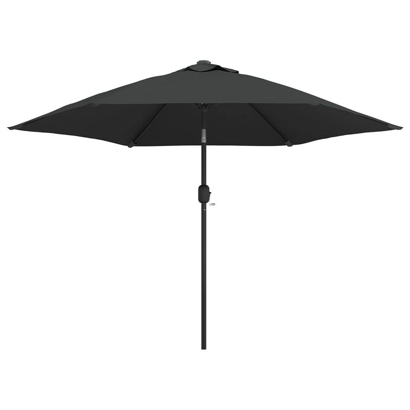 Foto van Vidaxl parasol met led-verlichting en stalen paal 300 cm antraciet