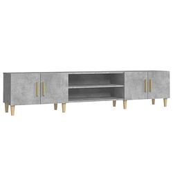 Foto van The living store tv-meubel - betongrijs - 180 x 31.5 x 40 cm - trendy - duurzaam en met voldoende opbergruimte