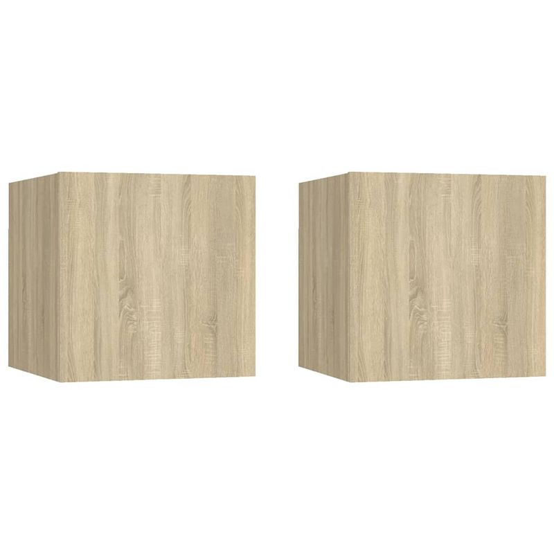 Foto van The living store tv-meubel sonoma eiken - 30.5 x 30 x 30 cm - wandmontage - links/rechts openend