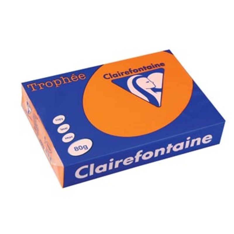 Foto van Clairefontaine trophée intens a4 feloranje, 80 g, 500 vel