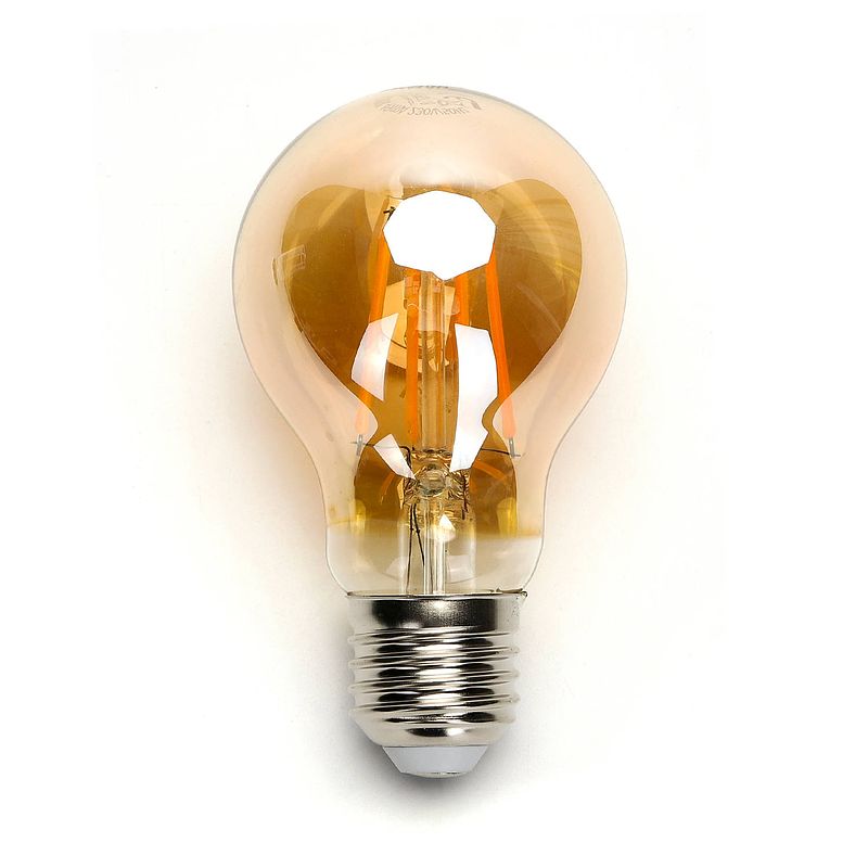 Foto van Aigostar led filament a60 4w - e27 fitting - 2200k - amber - set van 5 stuks