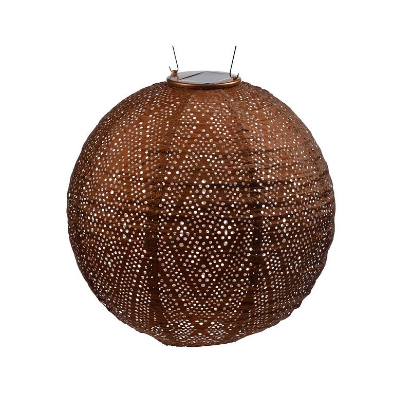 Foto van Lumiz solar lampion ikat rond - 30 cm - koper