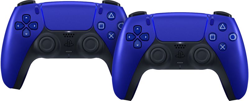 Foto van Sony playstation 5 dualsense draadloze controller cobalt blue duo pack