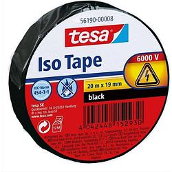 Foto van 3x tesa isolatie tape op rol zwart 20 mtr x 1,9 cm - tape (klussen)